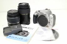 JT12s60 Canon EOS Kiss Digital X 18-55mm F3.5-5.6IIUSM TAMRONレンズ カメラ通電○ その他動作未確認 60サイズ_画像1