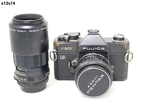 O12s74 カメラ等おまとめ Fujica ST801 /Super Multi Coated TAKUMAR F3.5/135 カメラシャッター× その他動作未確認 60サイズ