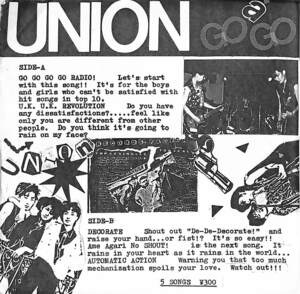 C00193965/ソノシート/Union（東京ガールズパンク）「Union A Go-Go（1986年：PLM-121A）」