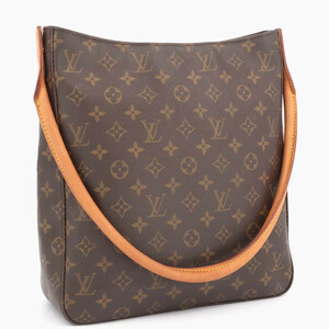 ルイヴィトン LOUIS VUITTON モノグラム ルーピングGM トートバッグ ハンドバッグ ショルダー レディース ブラウン レザー M51145