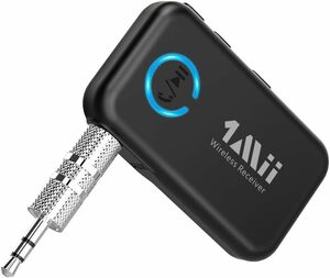 1Mii Bluetooth5.0 ワイヤレスレシーバー 車載 オーディオ 受信機 3.5mm ジャック AUX スピーカー 通話マイク音楽再生ML100 iPhone/Android