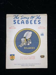 The Song of the SEABEES 楽譜 1942年 ヴィンテージ レトロ アメリカン ニューヨーク レア 希少 コレクション 雑貨 インテリア