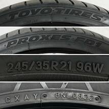 ＊送料込＊Carlsson タイヤ ホイール フロント 21インチｘ9J 120 +30 245/35R21 22年製 トーヨー アルミホイール 1本 レクサスLS 1757_画像6