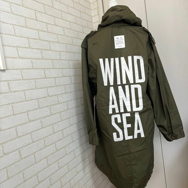 ウィンダンシー WIND AND SEA 新品 ロゴ ミリタリーコート カーキ モッズコート