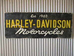 ビンテージサイン木製看板 HARLEYDAVIDSON検）ハーレーダビッドソンガレージカスタムMOTORCYCLEヒッピーイージーライダーUSA60s70s80s