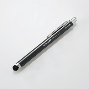 タッチペン ペン先に高密度ファイバーチップ採用、ペン先を収納でき、ペン先の摩擦や汚れなどを防ぐノックタイプ: P-TPCNBK