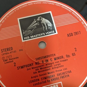 英HMV TAS LISTED 優秀録音 ASD-2917 プレヴィン ショスタコーヴィチ 交響曲第8番 オリジナル盤 PREVIN SHOSTAKOVICHの画像3