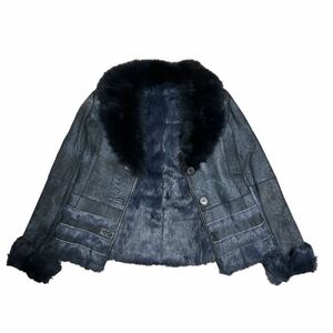 Rare real leather fur mouton jacket Japanese Label Y2K goa ifsixwasnine share spirit lgb 14th addiction Rick owens fox rabbit 