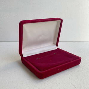 フランス ヴィンテージ ベルベット 赤 革製 ジュエリー ボックス ケース 宝石 箱 ミニチュア 指輪 オブジェ ぬいぐるみ アンティーク 4