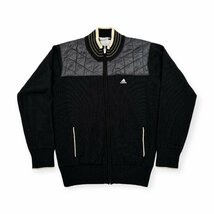 adidas GOLF アディダス ゴルフ 切替 ジップアップ ニットジャケット ブルゾン 裏地付き L/スポーツ/ブラック レディース_画像1