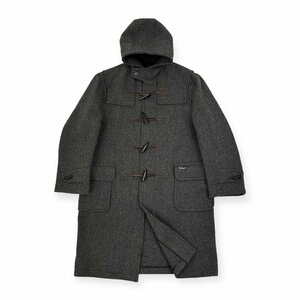 90s ビンテージ◆Woolrich ウールリッチ ヘリンボーン メルトン ウール ダッフル コート サイズ L/アシックスタグ/チャコールグレー/トグル