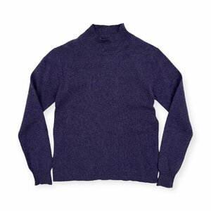 カシミヤ100％◆PURE CASHMERE 長袖 カシミアウール ニット セーター S/パープル/レディース