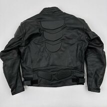 オールレザー◆GENUINE LEATHER モーターサイクル 本革 レザー ライダースジャケット XXL /背中・肩・肘パッド バイカー /黒/ブラック_画像8