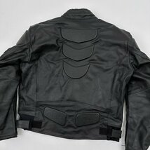 オールレザー◆GENUINE LEATHER モーターサイクル 本革 レザー ライダースジャケット XXL /背中・肩・肘パッド バイカー /黒/ブラック_画像9