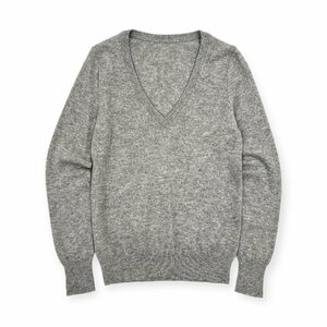 カシミヤ100%◆UNIQLO ユニクロ Vネック ニットセーター L程度 / グレー レディース カシミア k-154