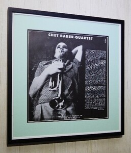 チェット・ベイカー/レコードジャケット 裏ジャケ ポスター 額付き/Chet Baker Quartet/Pacific Jazz/Jazz Album Framed Art display
