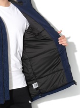 プーマ US:XL クラシック パデッドジャケット 定価16500円 ネイビー 中綿 フード付き ファー付き 撥水生地 2XL相当_画像6