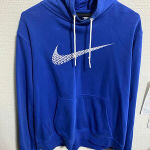 NIKE 刺繍 ビッグスウォッシュ スウェット パーカー L ナイキ 古着 青