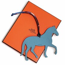 （新品・未使用品）エルメス HERMES プティアッシュ 馬 ホース シュバル オーナメント バッグチャーム トリヨン エプソン ブルー レッド_画像2