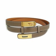 （新品・未使用品）エルメス HERMES ケリー 18 ターンロック ベルト ヴォーエプソン レザー エトゥープ エトープ ゴールド金具 B刻印 箱付_画像1