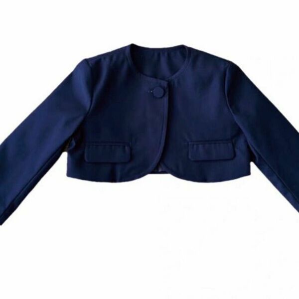 130子供 ボレロ カーディガン キッズ 卒業式 入学式 女の子 ネイビ ー紺色 ジャケット