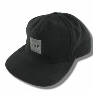 《良品◎》HUF ハフ★アメリカ製*ロゴデザインキャップ*帽子*ブラック(AC971)◆S60