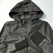 《良品◎》blancheurluxe ブランシュール★フード着脱*豚革*本革*ピッグレザージャケット*ブラウン*サイズ38(LW1348)◆S80_画像4