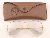 ビンテージ 1970年代 レイバン B&L Ray-Ban USA Aviator アメリカ製 アビエーター 調光レンズ グレー ティアドロップ 58mm A1480_画像2