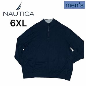 NAUTICA メンズ ハーフジップ ニット プルオーバー 大きいサイズ 6XL