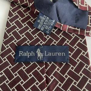 RALPH LAUREN( Ralph Lauren ) rectangle bordeaux necktie 