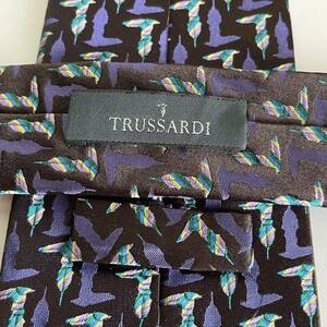 TRUSSARDI(トラサルディ) 茶紫ロゴネクタイ
