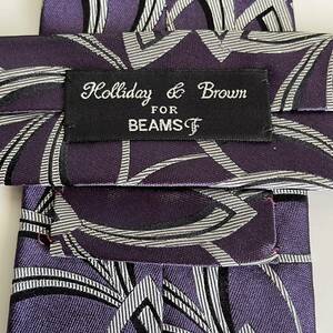 Holliday&Brown(ホリデイアンドブラウン)ホリデーアンドブラウン× BEAMS F（ビームスエフ）ビームスF 紫柄ネクタイ