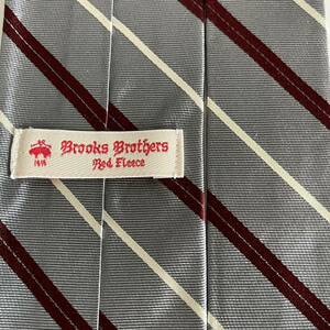 ブルックスブラザーズレッドフリース(Brooks Brothers RedFleece) グレーボルドー白ストライプネクタイ