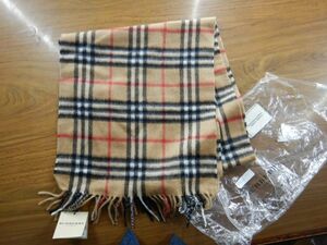 マフラー122611 burberry LONDON カシミア　32x155cm 未使用新品