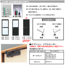 アルミサッシ YKK 内付 勝手口ドア 框ドアタイプ W785×H1757 （78517） 2HD_画像3