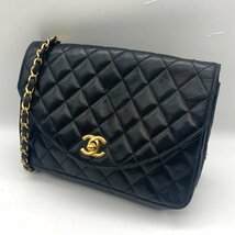 1円～/CHANEL/シャネル/マトラッセ/ラムスキン/ココマーク/ブラック/ゴールド金具/ショルダーバッグ/バッグ/HM047_画像1