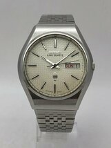 1円～/SEIKO/セイコー/KQ/キングクォーツ/5856-8001/3針/デイデイト/シルバーカラー/ラウンド/メンズ腕時計/ジャンク/T154_画像2