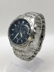 1円～/CITIZEN/シチズン/Eco-Drive/エコドライブ/E610-S074321/クロノグラフ/デイト/シルバーカラー/ラウンド/メンズ腕時計/ジャンク/T227