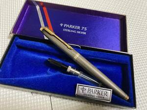 PARKER パーカー 75 スターリングシルバー万年筆 ペン先14K XF