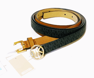 Michael Kors MK Logo Michael Kors leather belt 2 pcs set L size new goods unused gift present present MK buckle Gold 