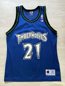 NBA WOLVES ケビン・ガーネット GARNETT #21 ミネソタ・ティンバーウルブス Champion チャンピオン ヴィンテージ ユニフォーム シャツ