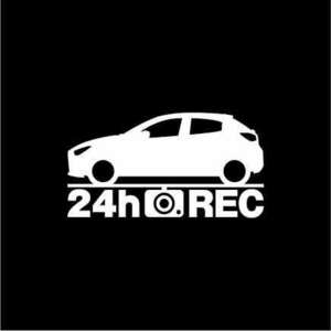 【ドラレコ】マツダ デミオ【DJ系】前期型 24時間 録画中 ステッカー