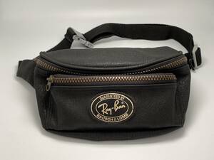 B&L RAY-BANボシュロムレイバン ウェストポーチ Leatherレザー 黒ブラック VINTAGE サングラスケース BAGバッグ ビンテージバック小物入れ