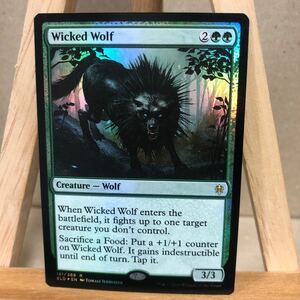 MTG 【Foil】(181)《意地悪な狼/Wicked Wolf》[ELD] 緑R 英語版 エルドレインの王権