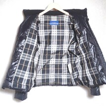 【美品】バーバリーブルーレーベルBurberry Blue label リアルファー ダウンジャケット ノバチェック ロゴ刺繍 3way フード取外可能 38 黒_画像4