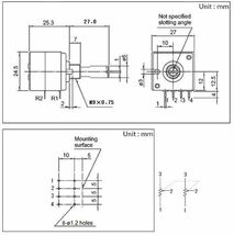 2個セット【送料無料】100KΩ RH2702 2連ボリューム 22ステップ_画像5