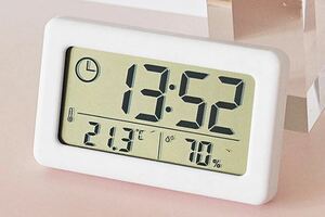** digital clock thermometer hygrometer white color **