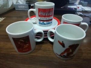 非売品 Coca-Cola コカ・コーラ マグカップ コーヒーカップ4個セット 送料込み