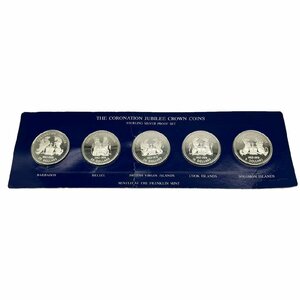 フランクリンミント 1953- 1978 THE CORONATION JUBILEE CROWN COINS プルーフ貨幣 シルバー sv925 コイン 5枚セット 25ドル 10ドル 5ドル