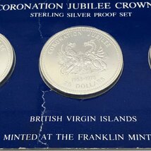 フランクリンミント 1953- 1978 THE CORONATION JUBILEE CROWN COINS プルーフ貨幣 シルバー sv925 コイン 5枚セット 25ドル 10ドル 5ドル_画像5